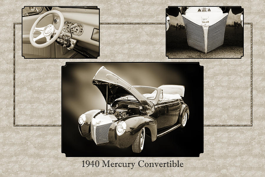 1940 Mercury Convertible Vintage Classic Car Painting 5236.01 Photograph by M K Miller