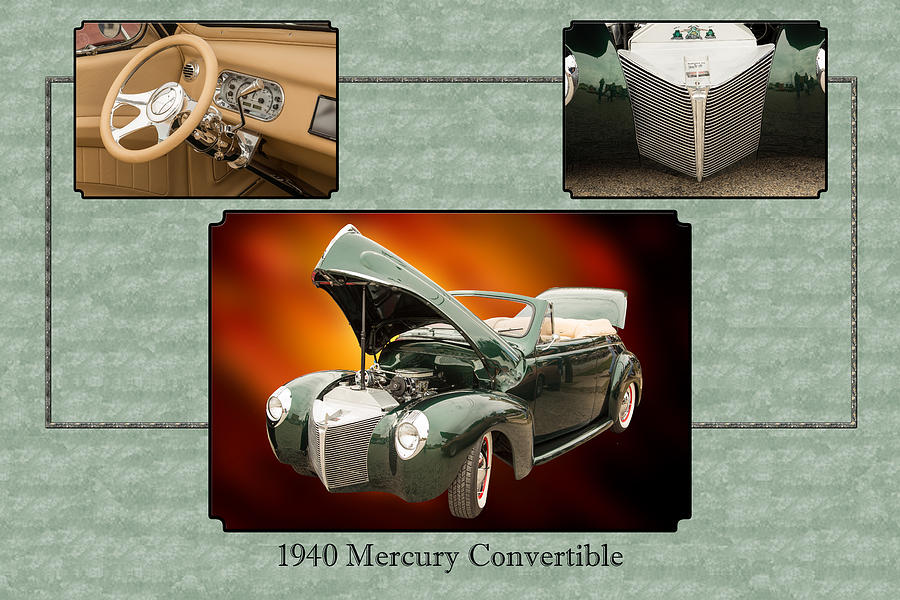 1940 Mercury Convertible Vintage Classic Car Painting 5238.02 Photograph by M K Miller