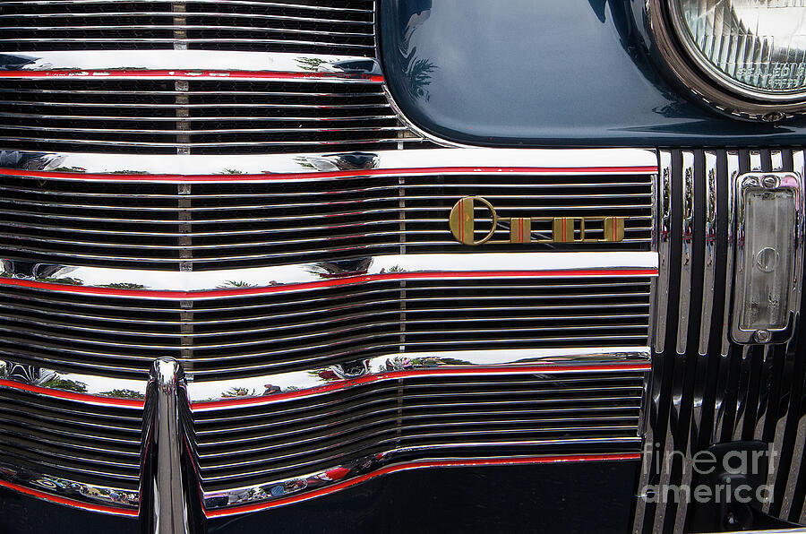 1940 Oldsmobile Touring Sedan Grill off-center Photograph by Rick Bures