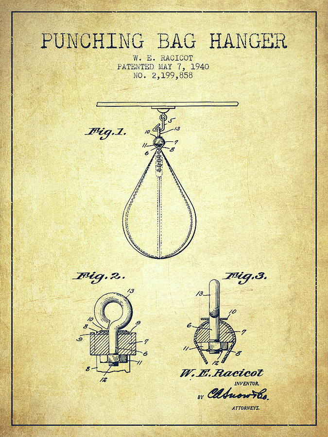 1940 Punching Bag Hanger Patent Spbx13_vn Digital Art