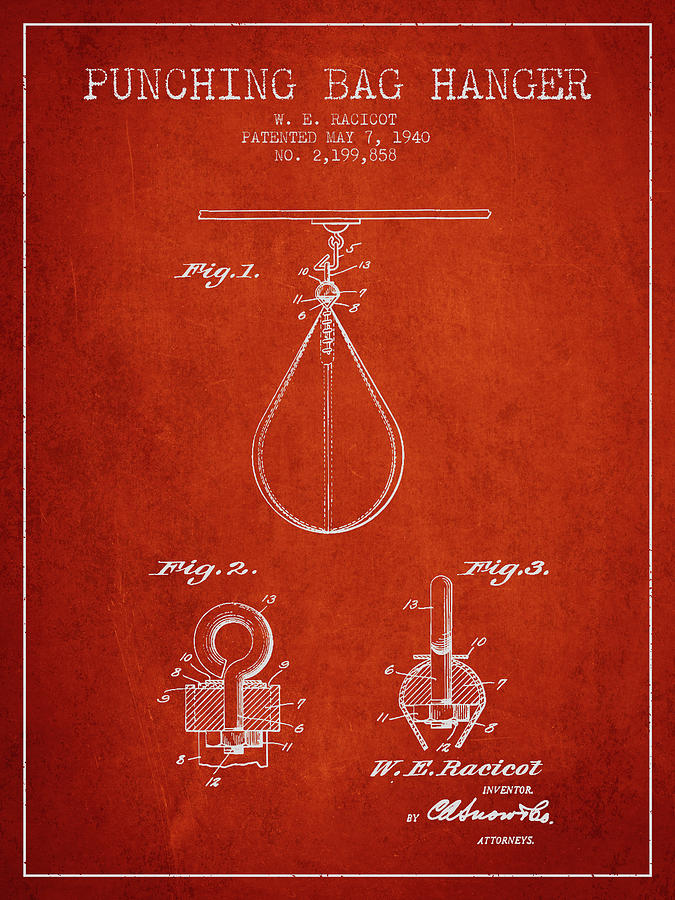 1940 Punching Bag Hanger Patent Spbx13_vr Digital Art