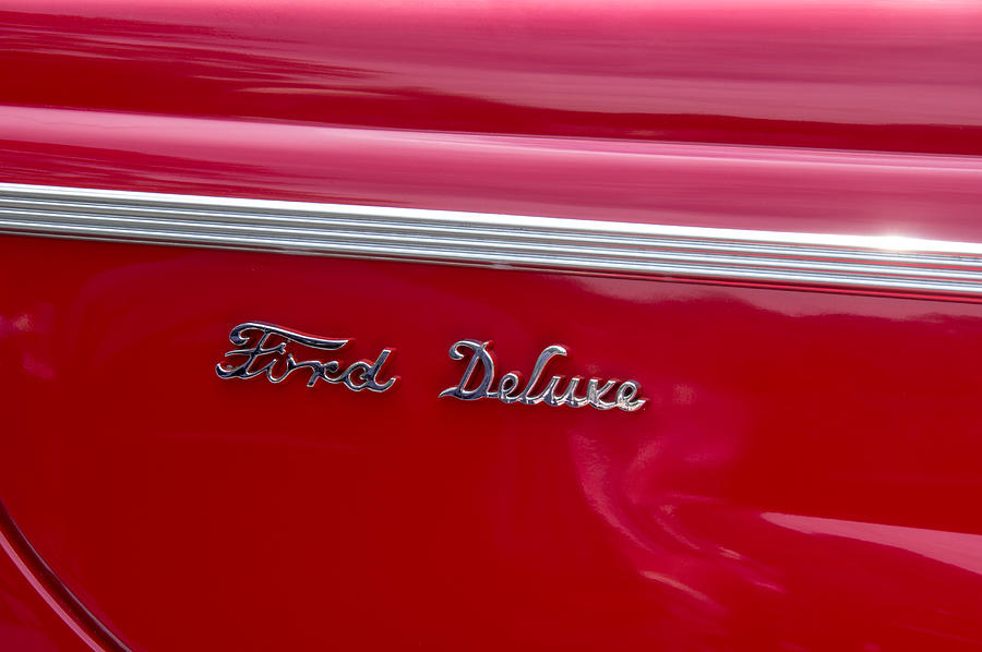 1940 Red Ford Deluxe Emblem Photograph by Robert Kinser - Pixels