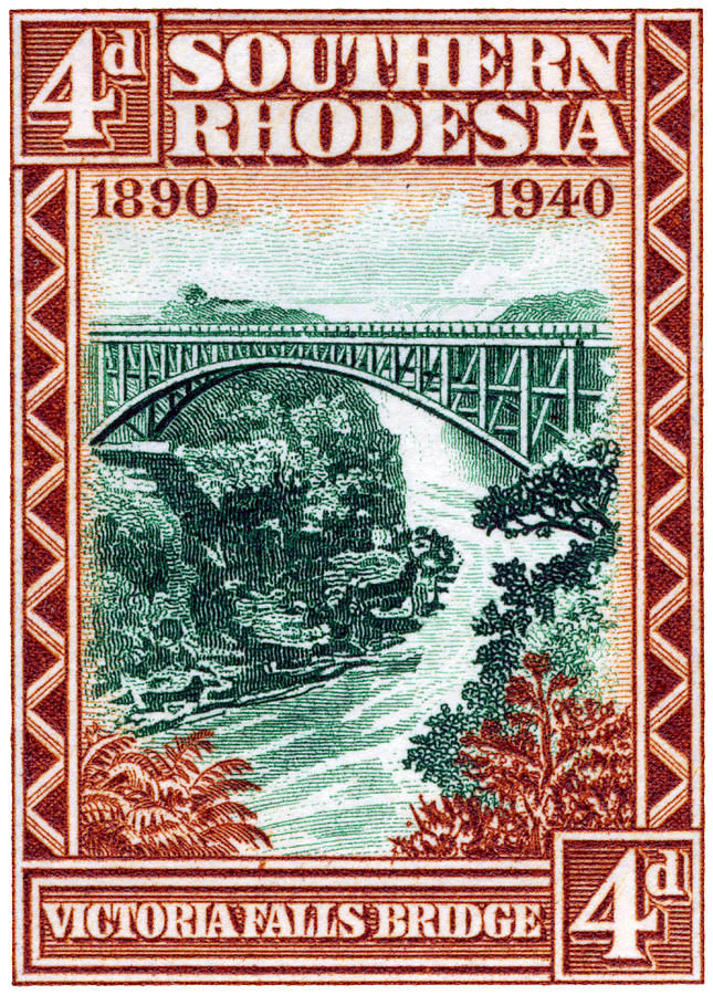 1940 Southern Rhodesia Victoria Falls Bridge  Painting by Historic Image