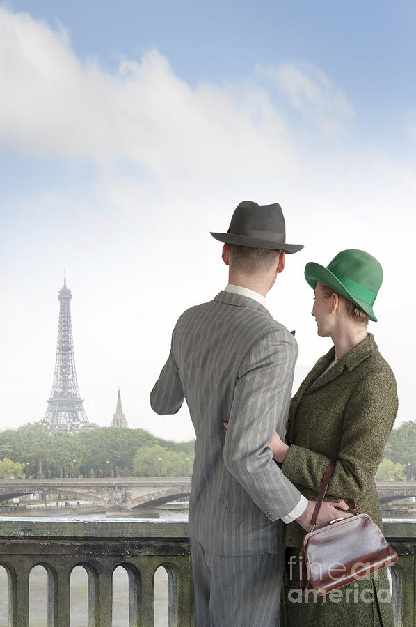 1940s Couple Paris France Photograph by Lee Avison