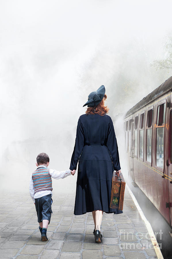 1940s Mother And Child On A Train Platform Photograph by Lee Avison
