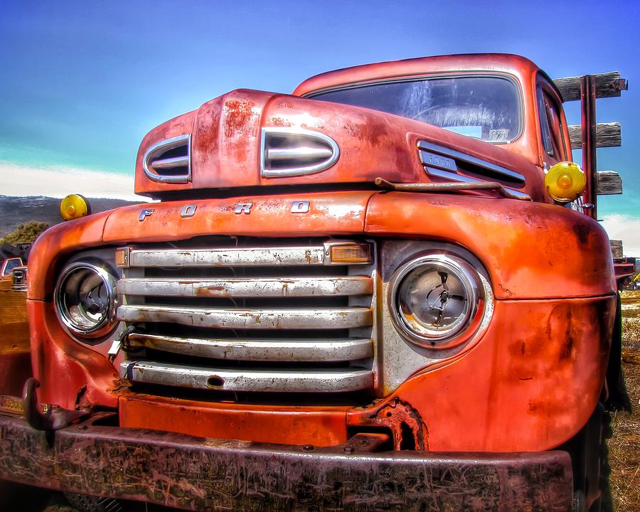 1940's Orange Ford Farm Truck Photograph by LeAnne Perry - Pixels