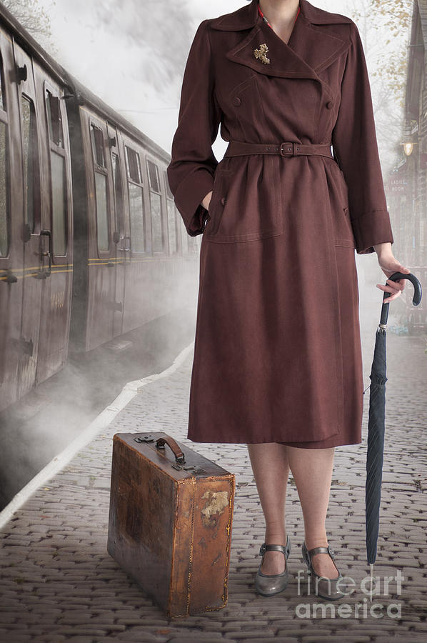 1940s Woman Standing On The Railway Platform  Photograph by Lee Avison