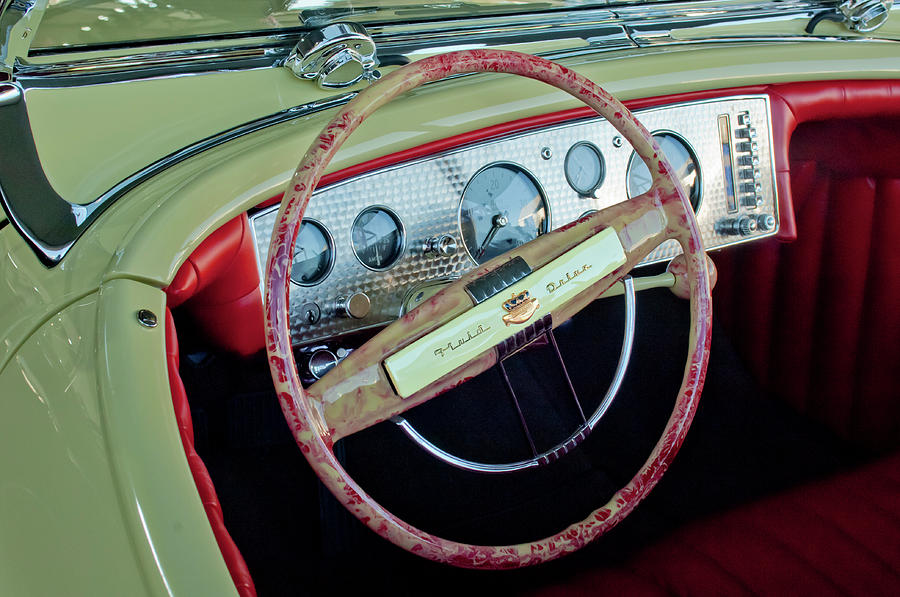 Transportation Photograph - 1941 Chrysler Newport Dual Cowl Phaeton Steering Wheel by Jill Reger