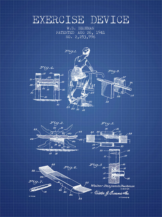 1941 Exercise Device Patent Spbb10_bp Digital Art