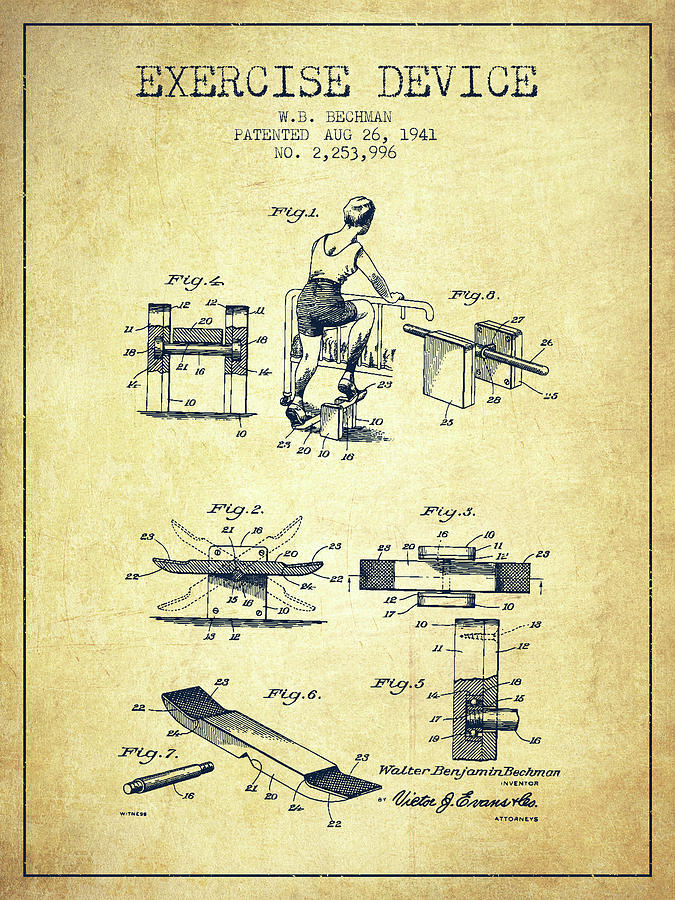 1941 Exercise Device Patent Spbb10_vn Digital Art
