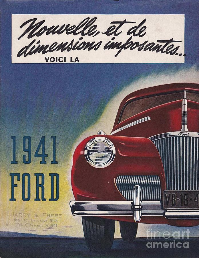 1941 Ford Foldout page 1 Painting by Vintage Collectables