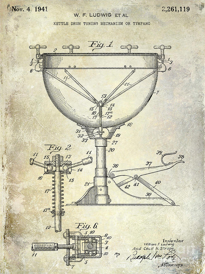 1941 Ludwig Drum Patent  Photograph by Jon Neidert