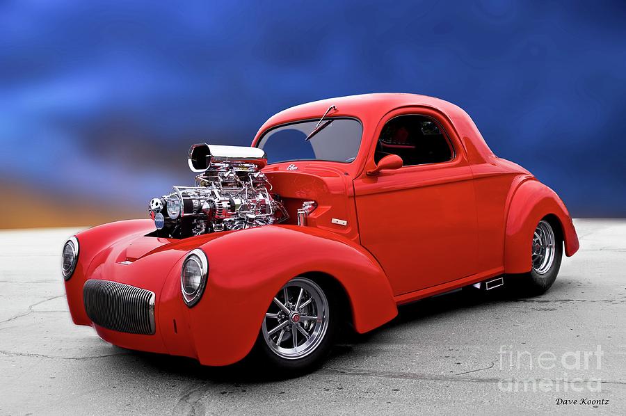 1941 Red Willys Coupe II Photograph by Dave Koontz - Pixels