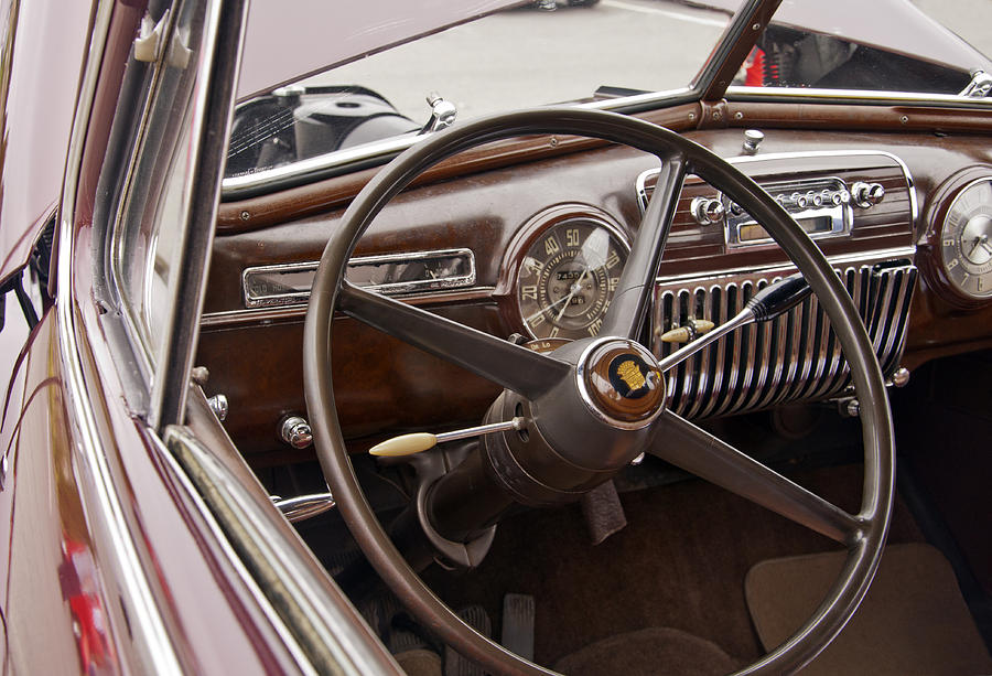 1942 Chevrolet Cadillac Steering Wheel Photograph by Glenn Gordon