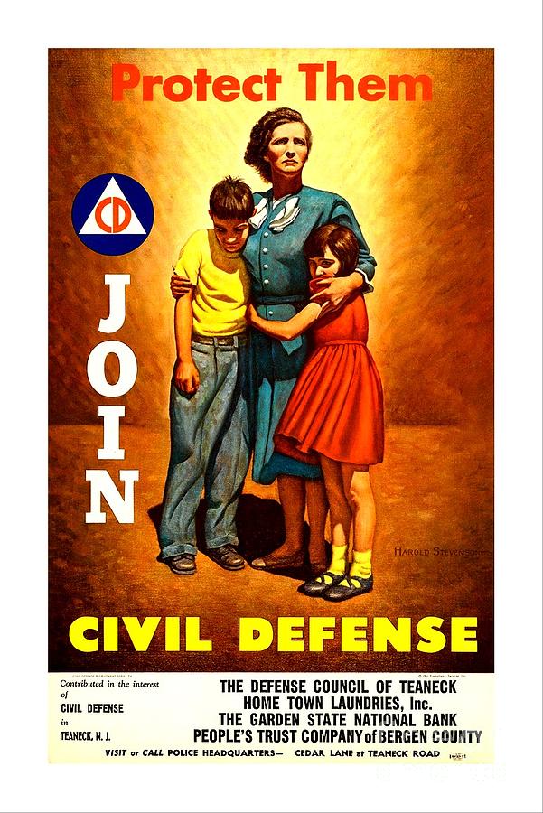 1951 Civil Defense Poster II Painting by Peter Ogden