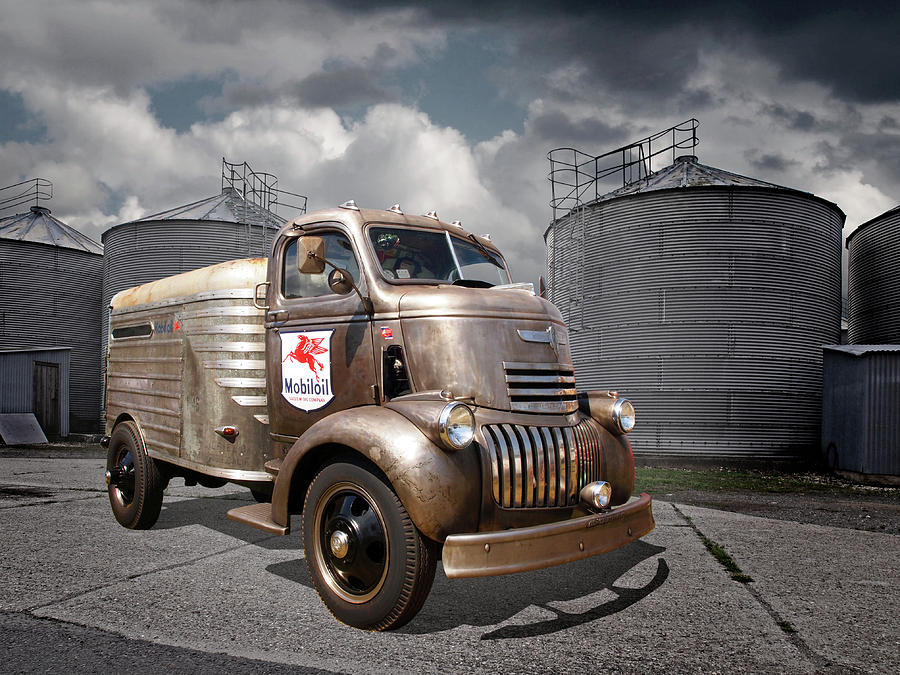 1942 Mobile Oil Rusty Chevy Truck Photograph by Gill Billington