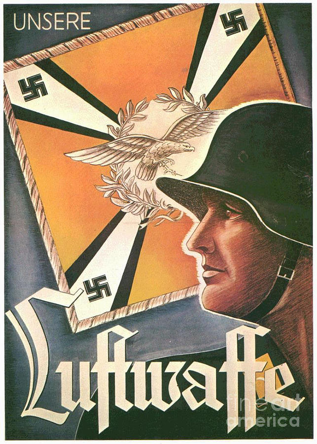1942 Unsere Luftwaffe World War II Poster Painting by Vintage Collectables