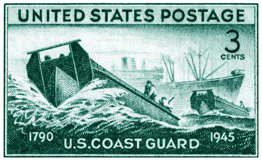 1945 Coast Guard Issue Stamp Painting by Historic Image