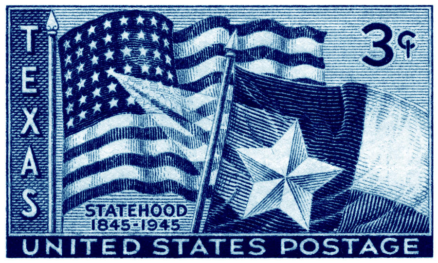 1945 Texas Statehood Stamp Painting by Historic Image