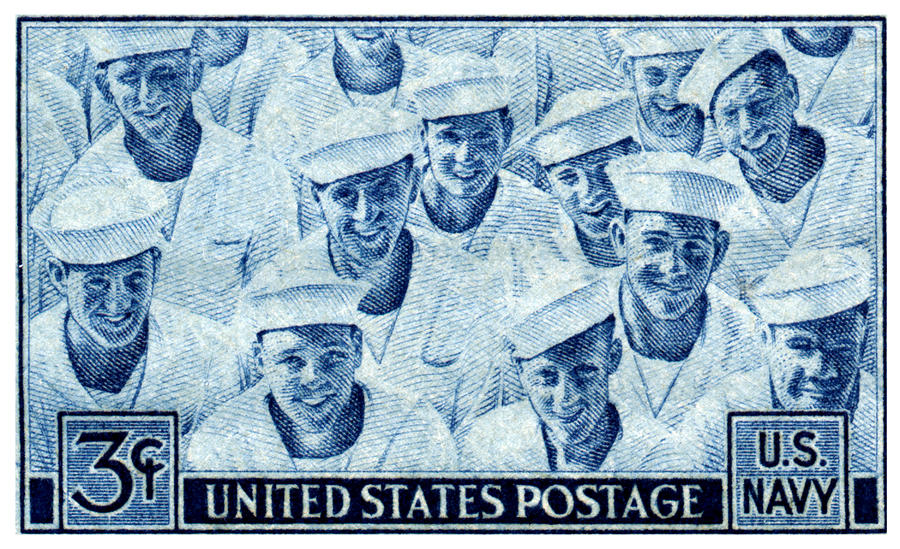 1945 US Navy Issue Stamp Painting by Historic Image