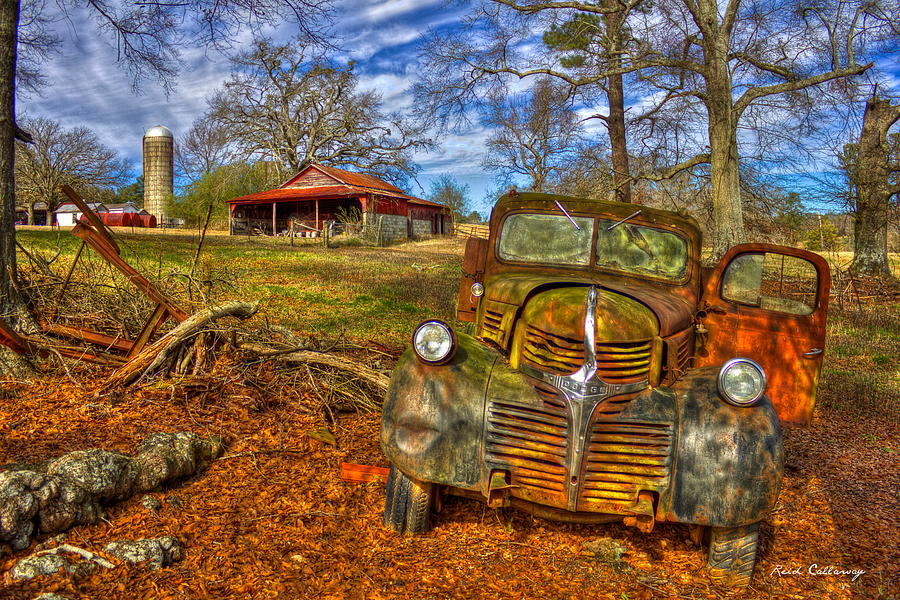 Barn Photograph - Retired 1947 Dodge Dump Truck Farming Landscape Art by Reid Callaway