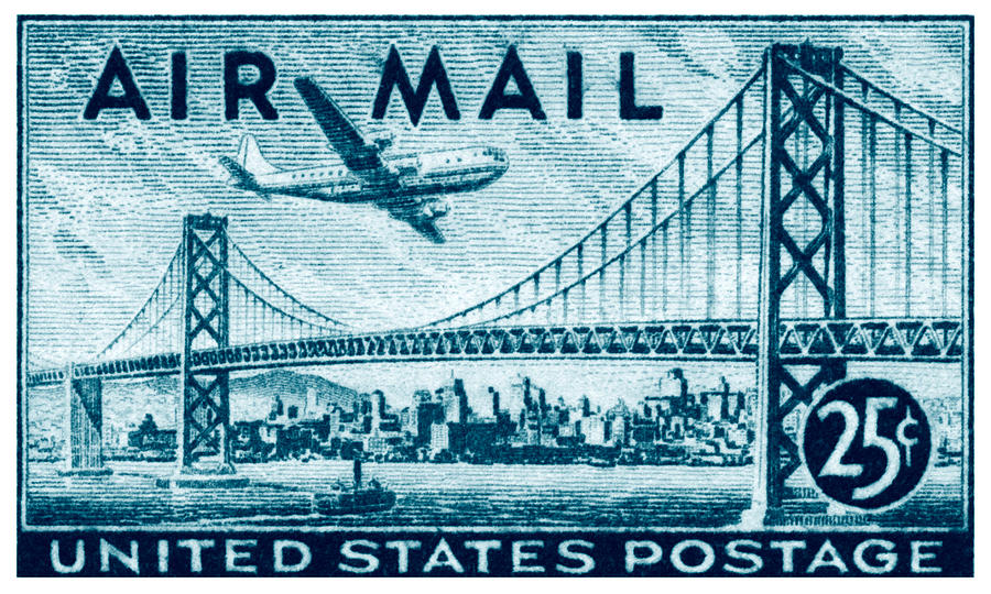 1947 San Francisco Air Mail Stamp Painting by Historic Image