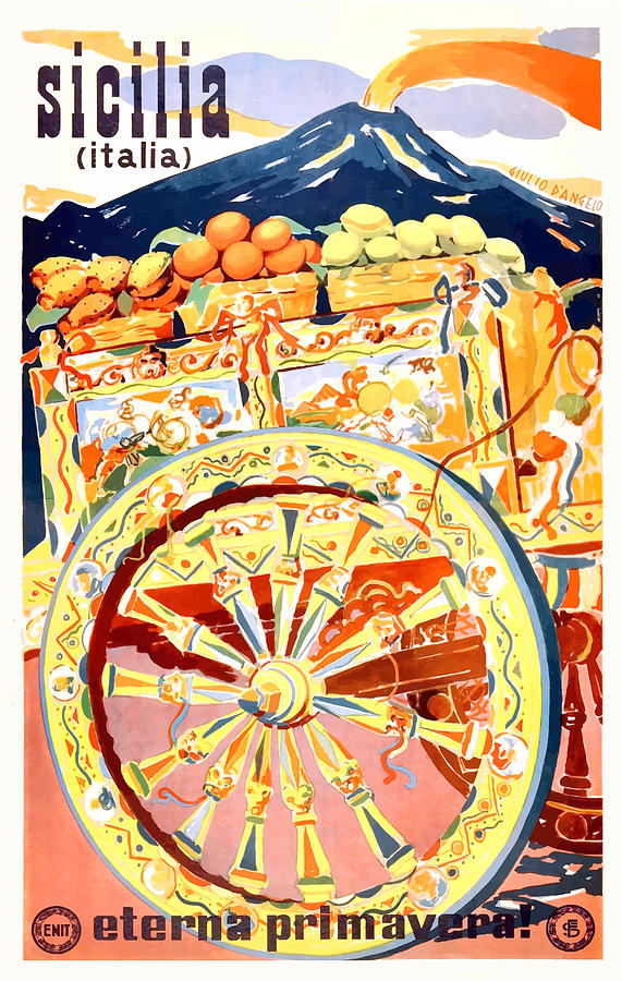 1947 Sicily Italy Travel Poster Eternal Spring Digital Art by Retro  Graphics - Fine Art America