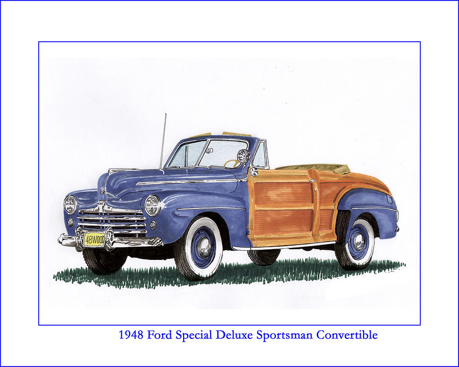 1948 Ford Sportsman Convertible Painting by Jack Pumphrey