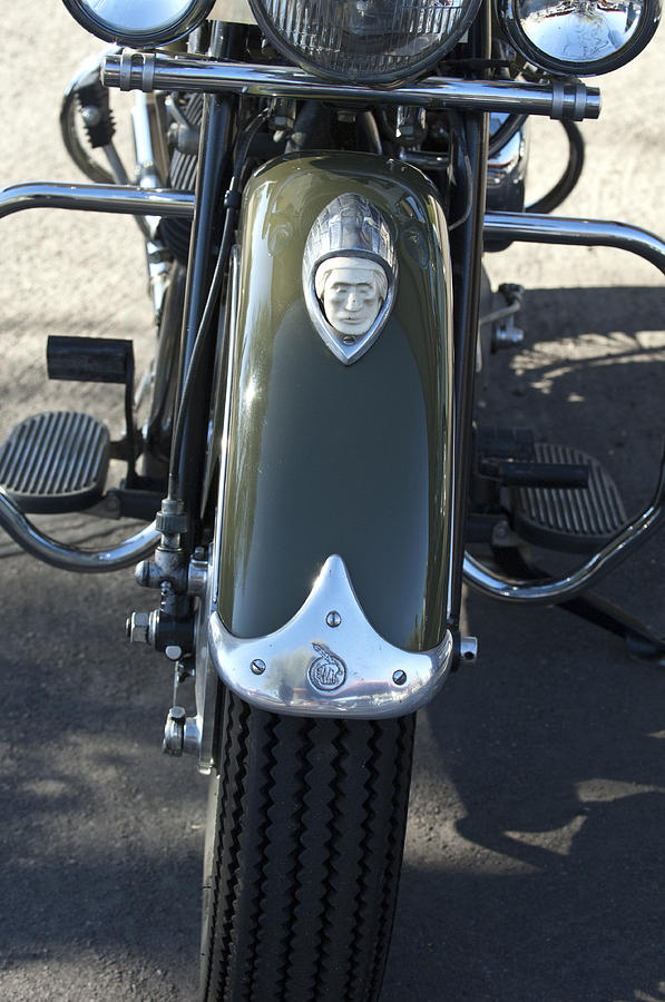 1948 Indian Chief Motorcycle Hood Ornament Photograph by Jill Reger