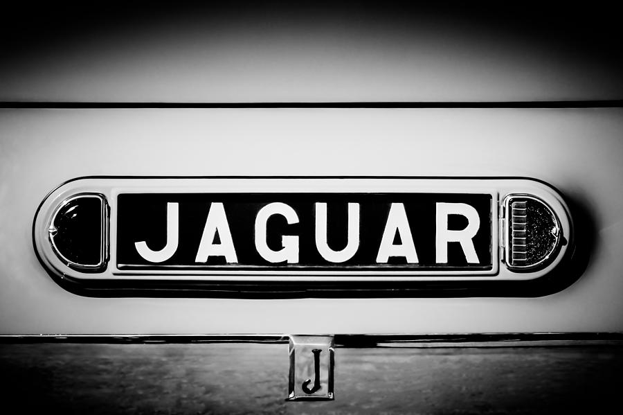 1948 Jaguar 2.5 litre Drophead Coupe Emblem - 0036bw1 Photograph by Jill Reger