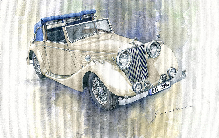 1948 Jaguar Mark IV DHC Painting by Yuriy Shevchuk 1948 Jaguar Mark IV DHC Painting by Yuriy Shevchuk