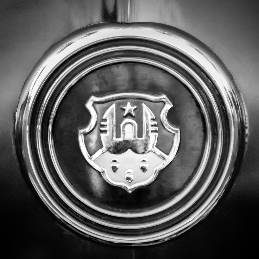 1948 Oldsmobile Emblem -0154bw1 Photograph by Jill Reger