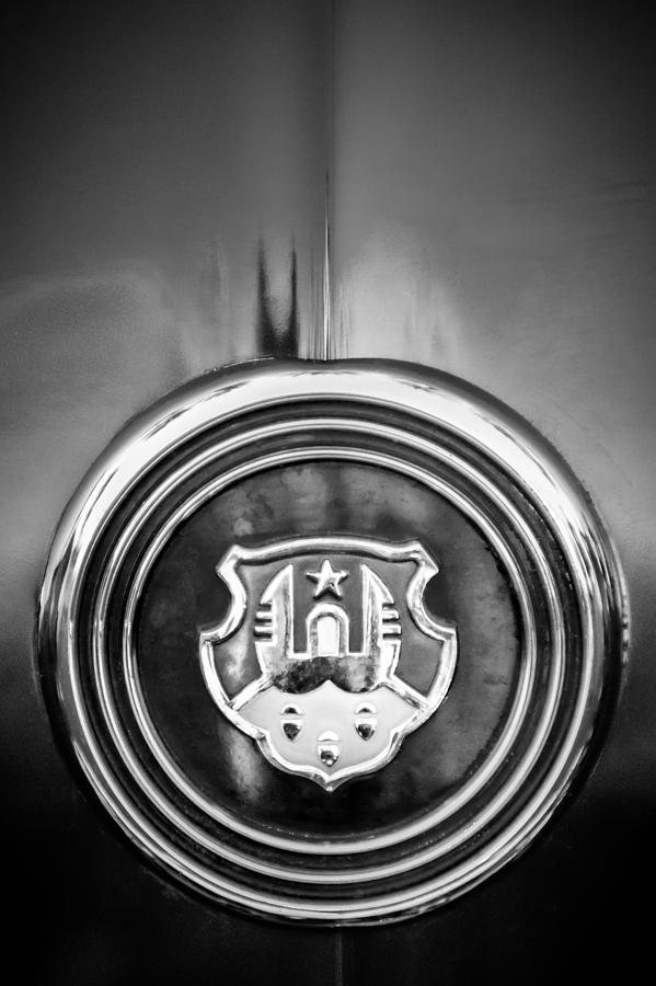 1948 Oldsmobile Emblem -0154bw2 Photograph by Jill Reger