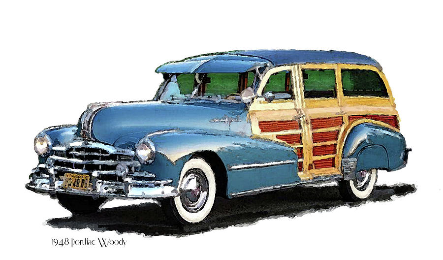 1948 Pontiac Woody Digital Art by Brenda Leedy