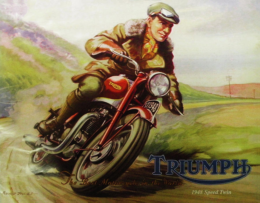 1948 Triumph Speed Twin Digital Art by Bill Cannon