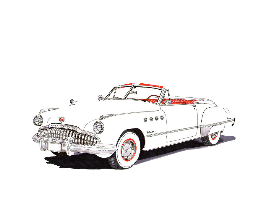 1949 Buick Roadmaster Convertible Painting by Jack Pumphrey