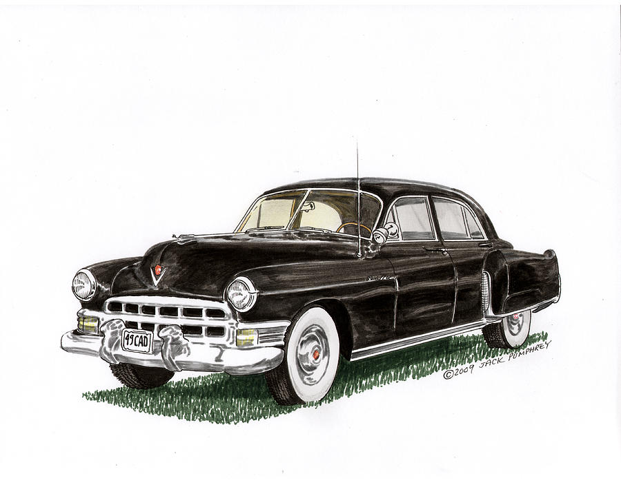 1949 Cadillac Fleetwood Sedan Painting by Jack Pumphrey