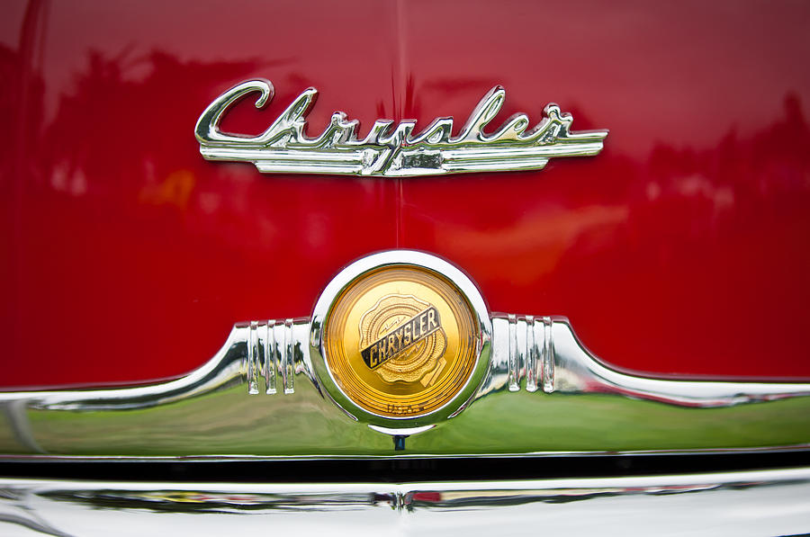 1949 Chrysler Town and Country Convertible Emblem Photograph by Jill Reger