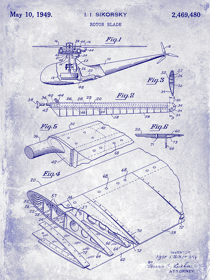 1949 Helicopter Patent Blueprint Photograph by Jon Neidert