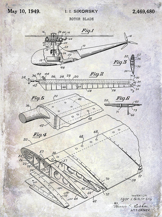1949 Helicopter Patent Photograph by Jon Neidert