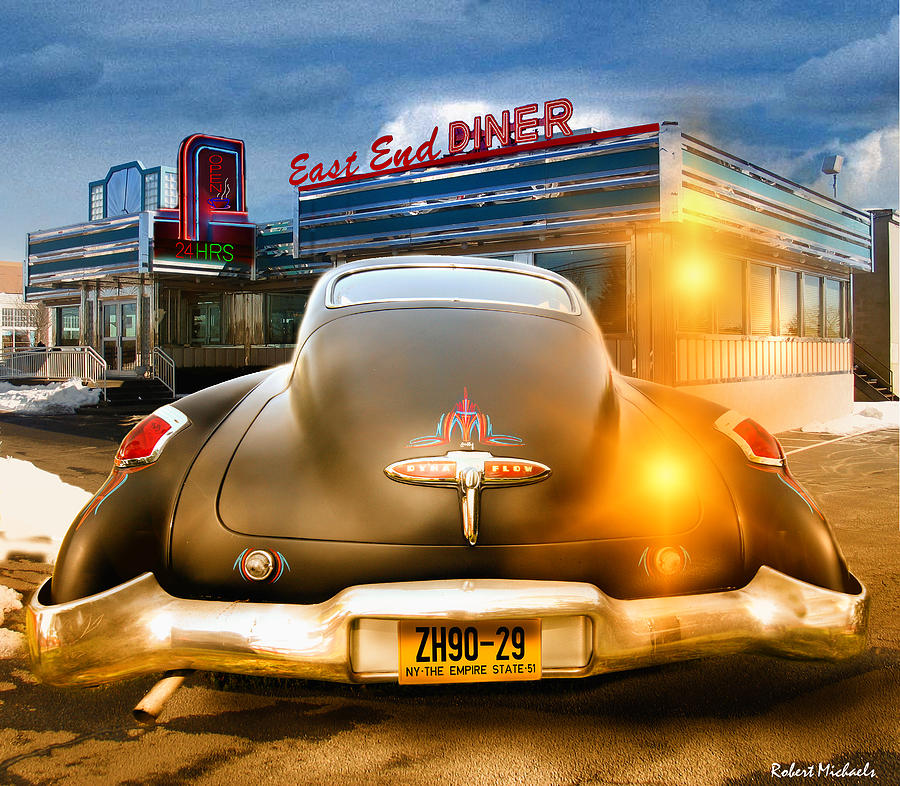 1950 Buick Dynaflow At The Diner Photograph by Robert Michaels