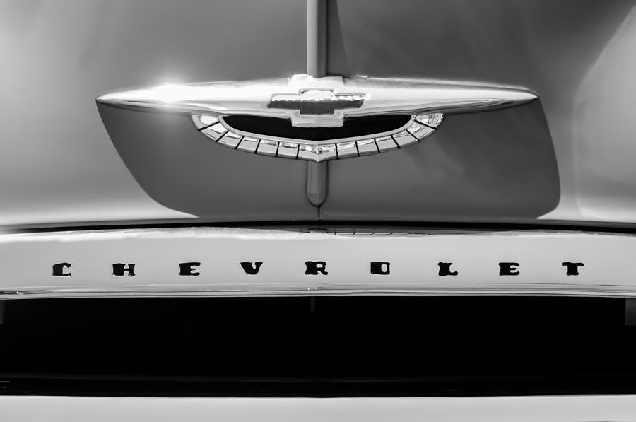 1950 Chevrolet Fleetline Grille Emblem -1431bw Photograph by Jill Reger