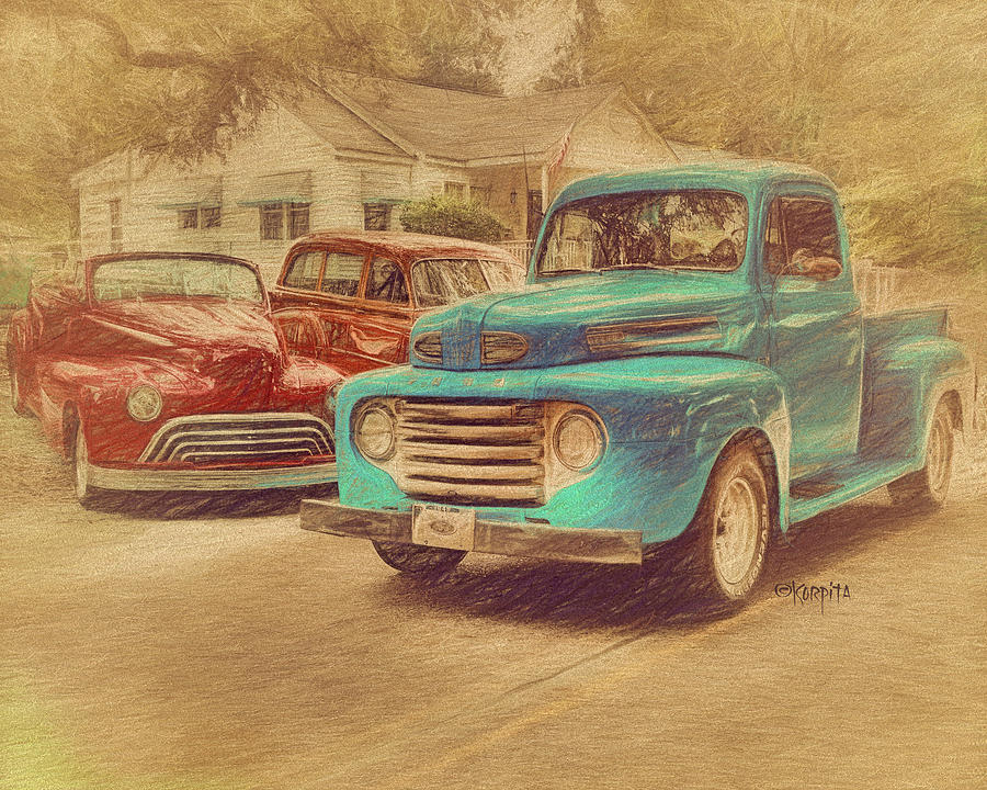 1950 Ford Truck Classic Cars - Homecoming Photograph by Rebecca Korpita