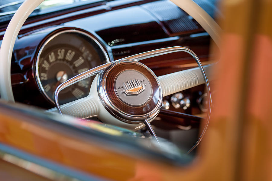 1950 Ford Woody Steering Wheel -0579c Photograph by Jill Reger
