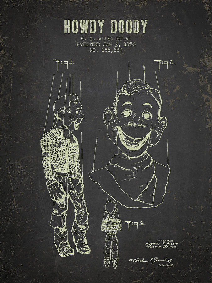 Doll Digital Art - 1950 Howdy Doody - Dark Grunge by Aged Pixel