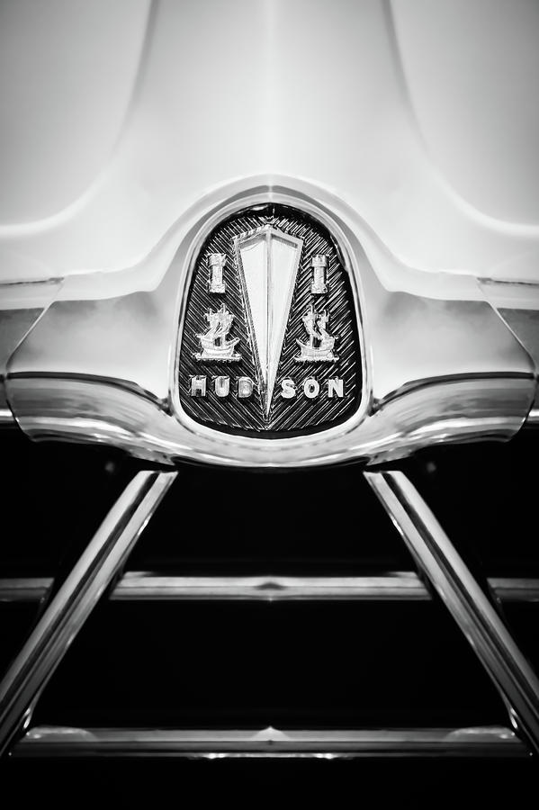 1950 Hudson Commodore Grille Emblem -0759bw Photograph by Jill Reger