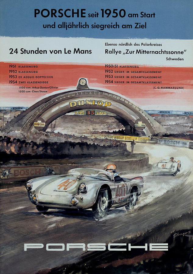 1950 Porsche Le mans Poster Digital Art by Georgia Fowler