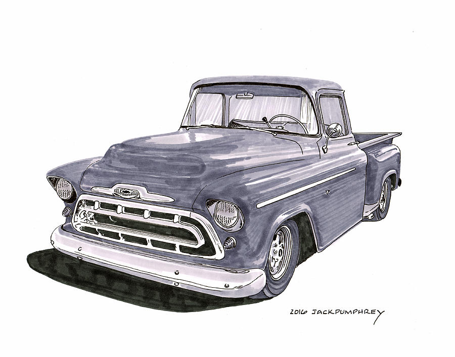 1950 s G M C Pick Up Truck Painting by Jack Pumphrey