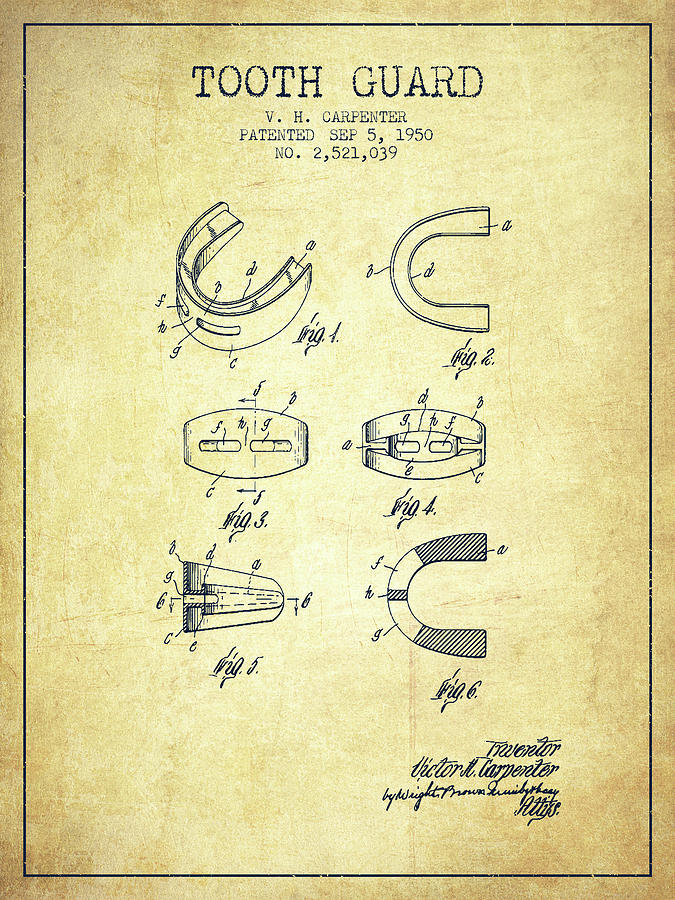 1950 Tooth Guard Patent Spbx16_vn Digital Art