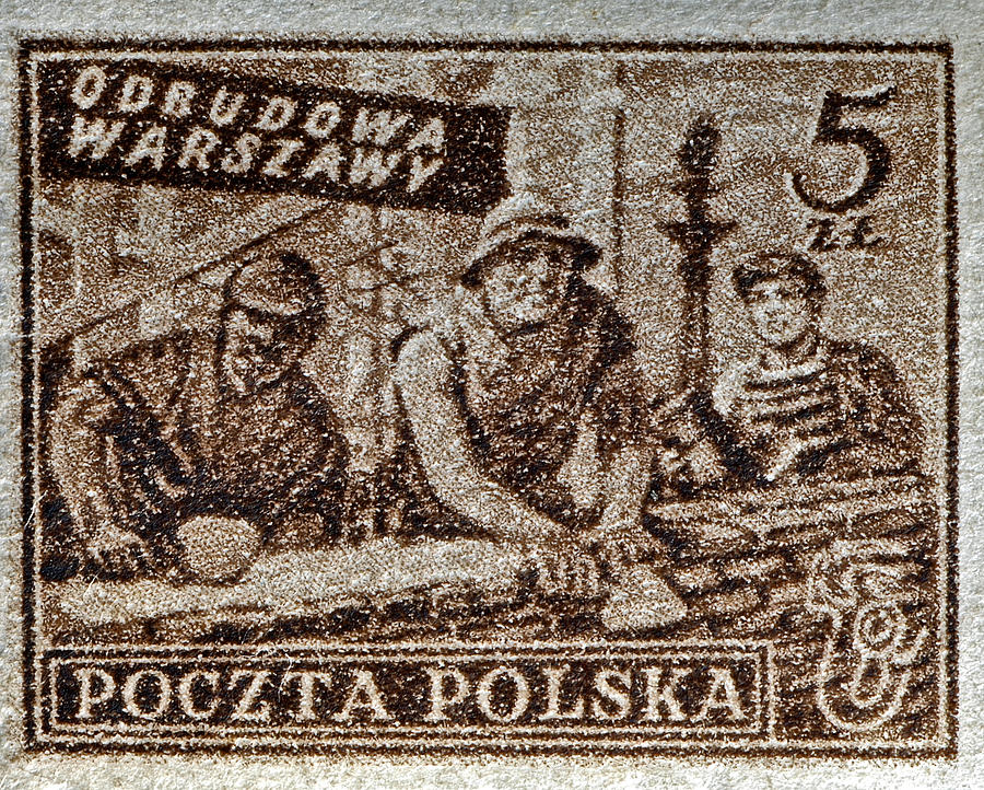 1950 Warsaw Poland Labour Stamp Photograph by Bill Owen